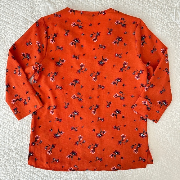 Primark Women's V-Neck Floral Blouse Shirt Top Size 2 - Picture 3 of 6